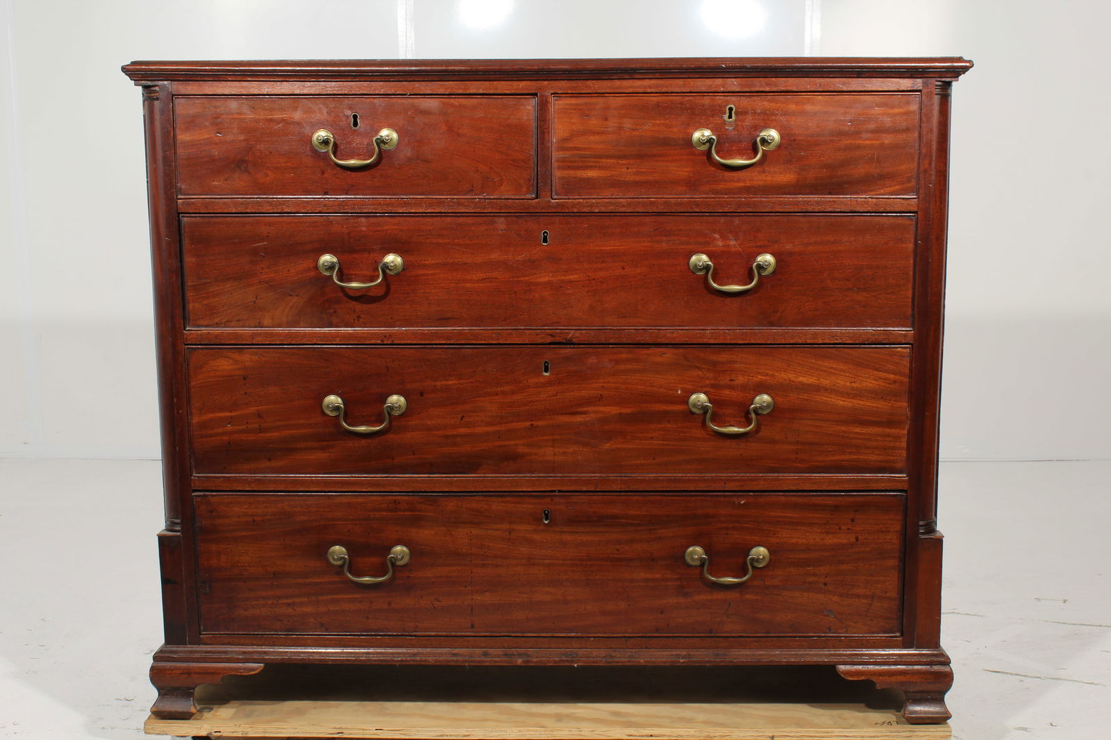 George III Style Solid Mahogany Chest of Drawers - Late 18th C. (1 of 20)