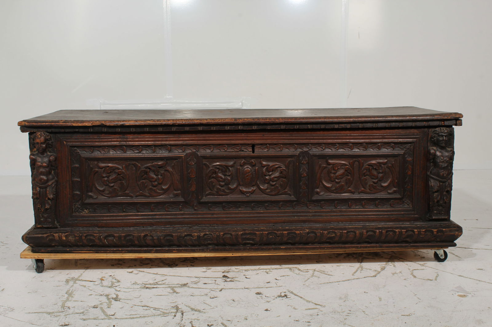 17th Century Italian Baroque Carved Wood Cassone (1 of 18)