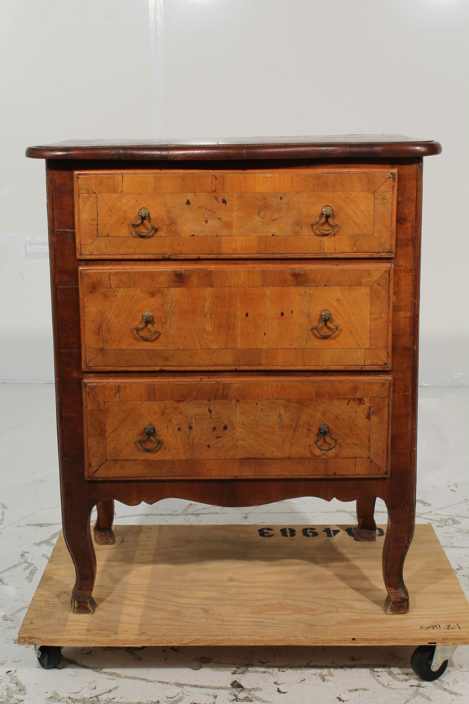 Italian Walnut Crossbanded Nightstand Bedside Chest of Drawers (1 of 17)