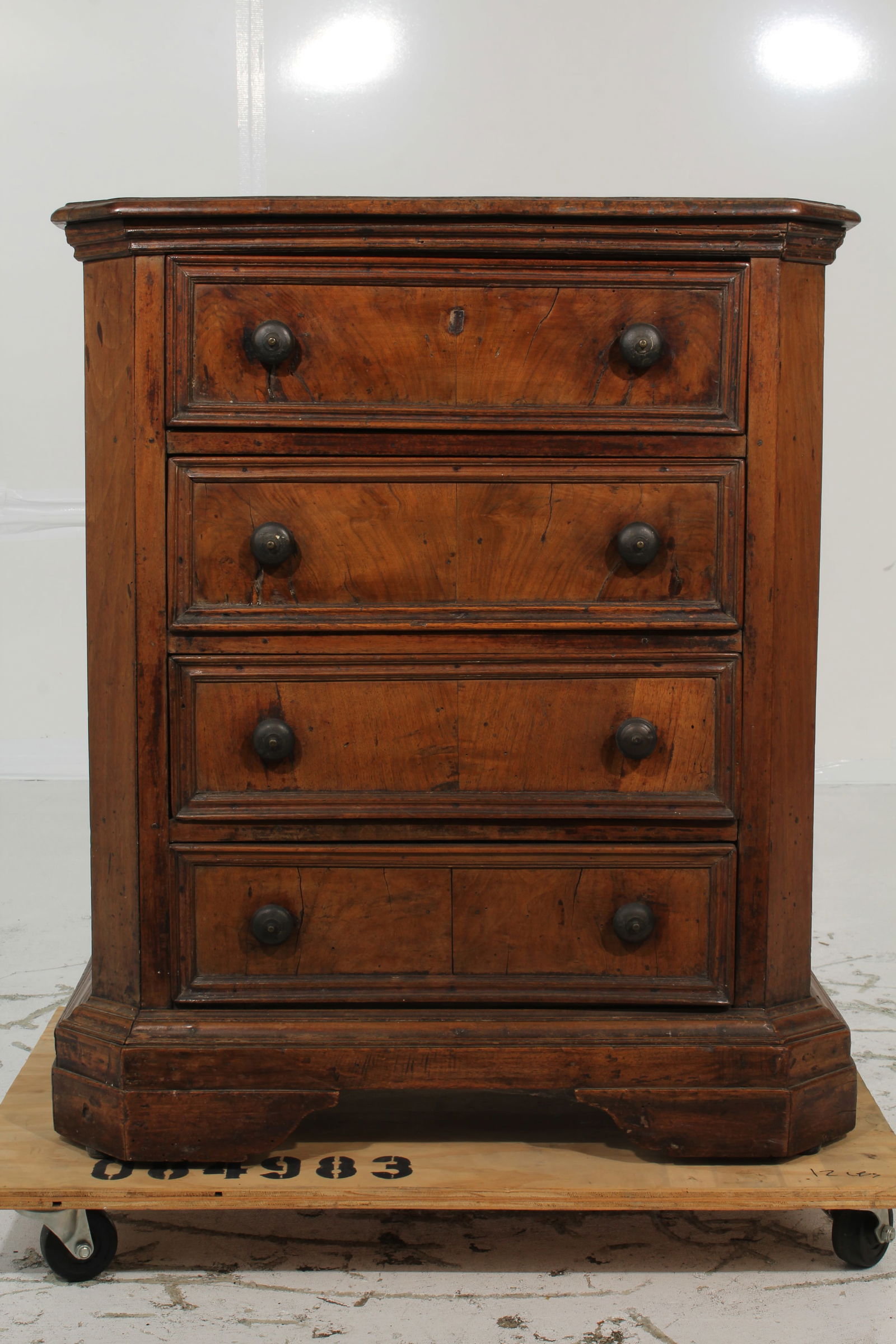 North Italian Tuscan Walnut Chest Commodino (1 of 18)