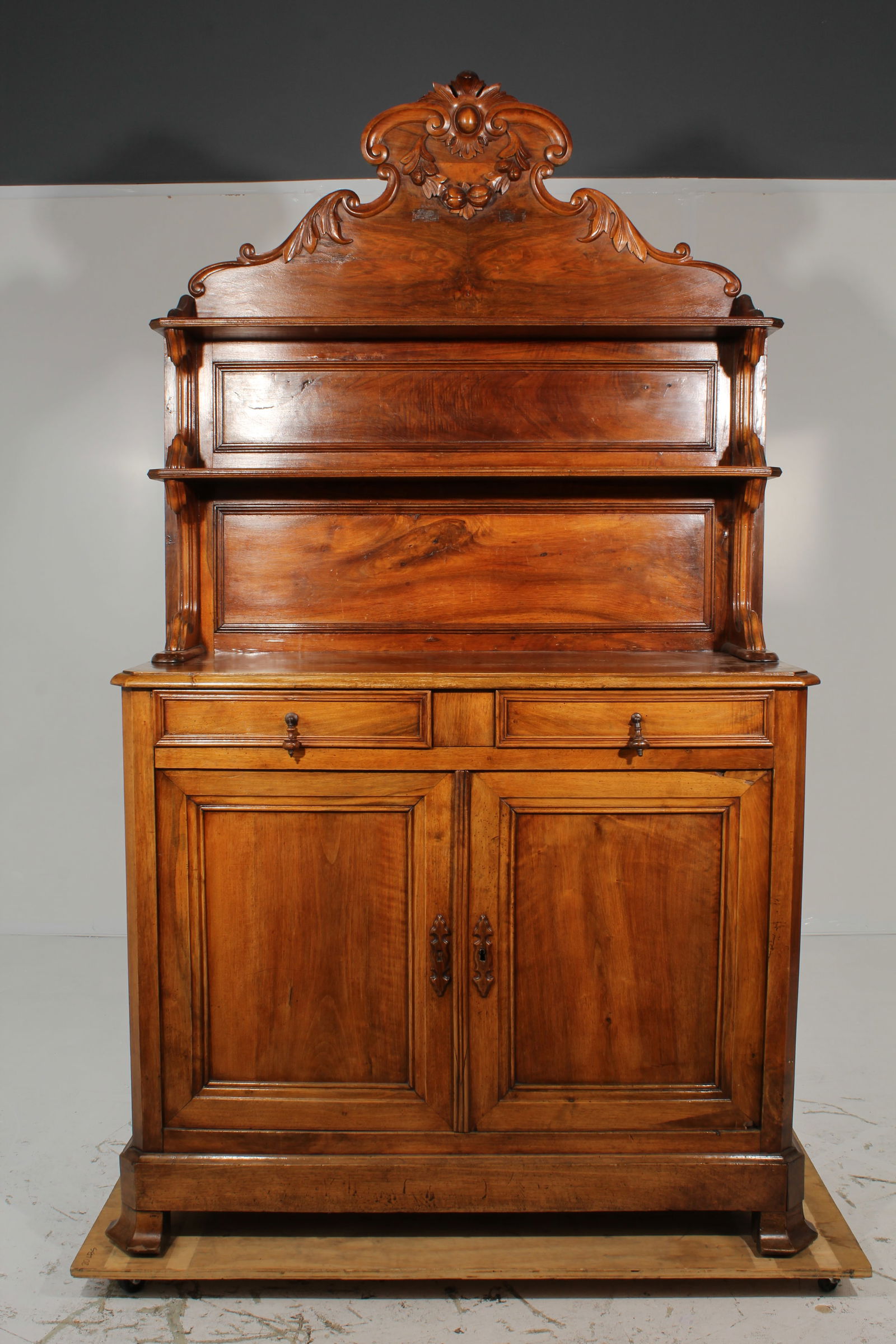 Walnut Buffet w/ Hutch (2 Pieces) (1 of 20)