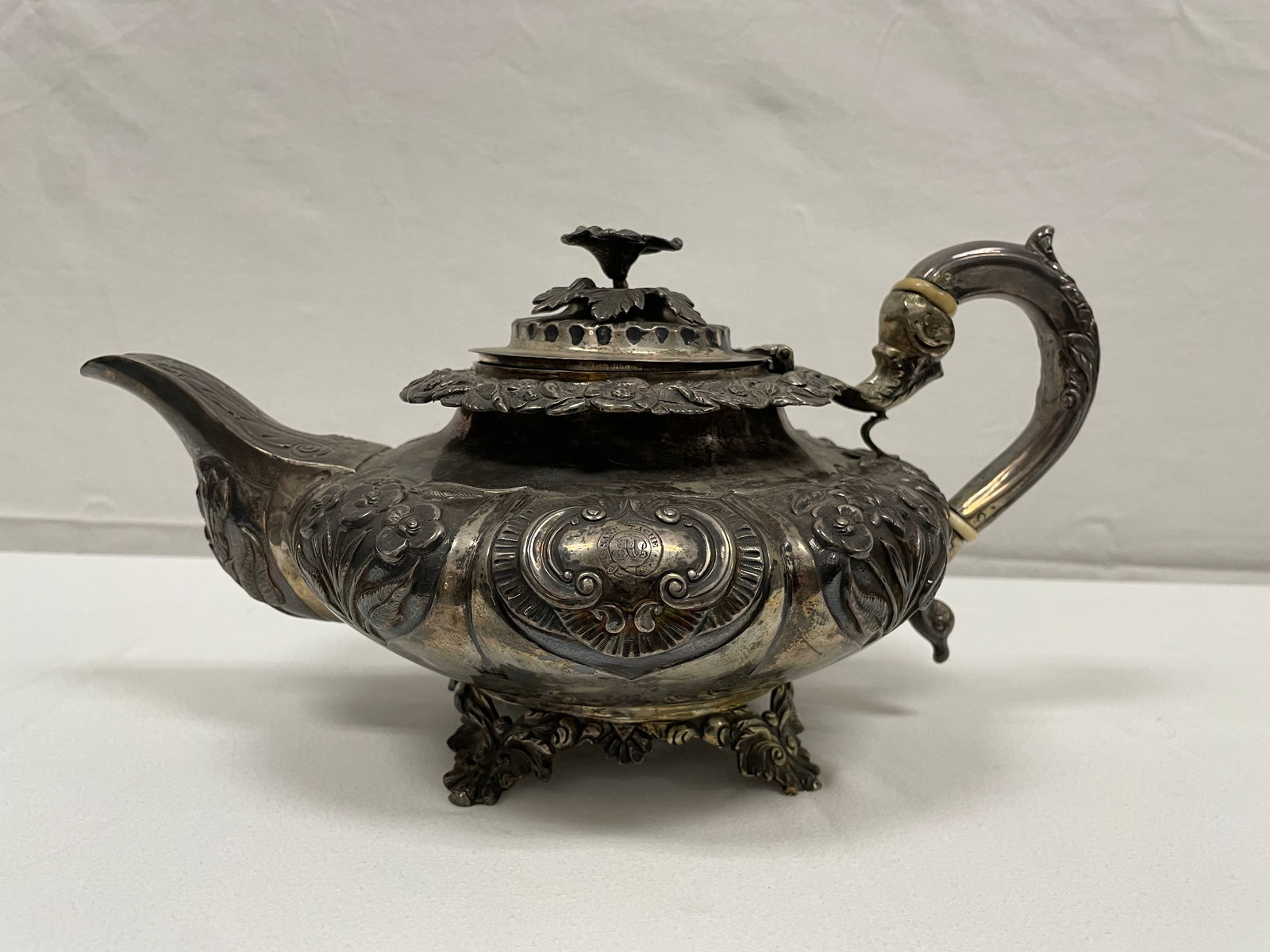 Antique Irish Sterling Silver George Alcock Victorian Era Teapot (1 of 11)