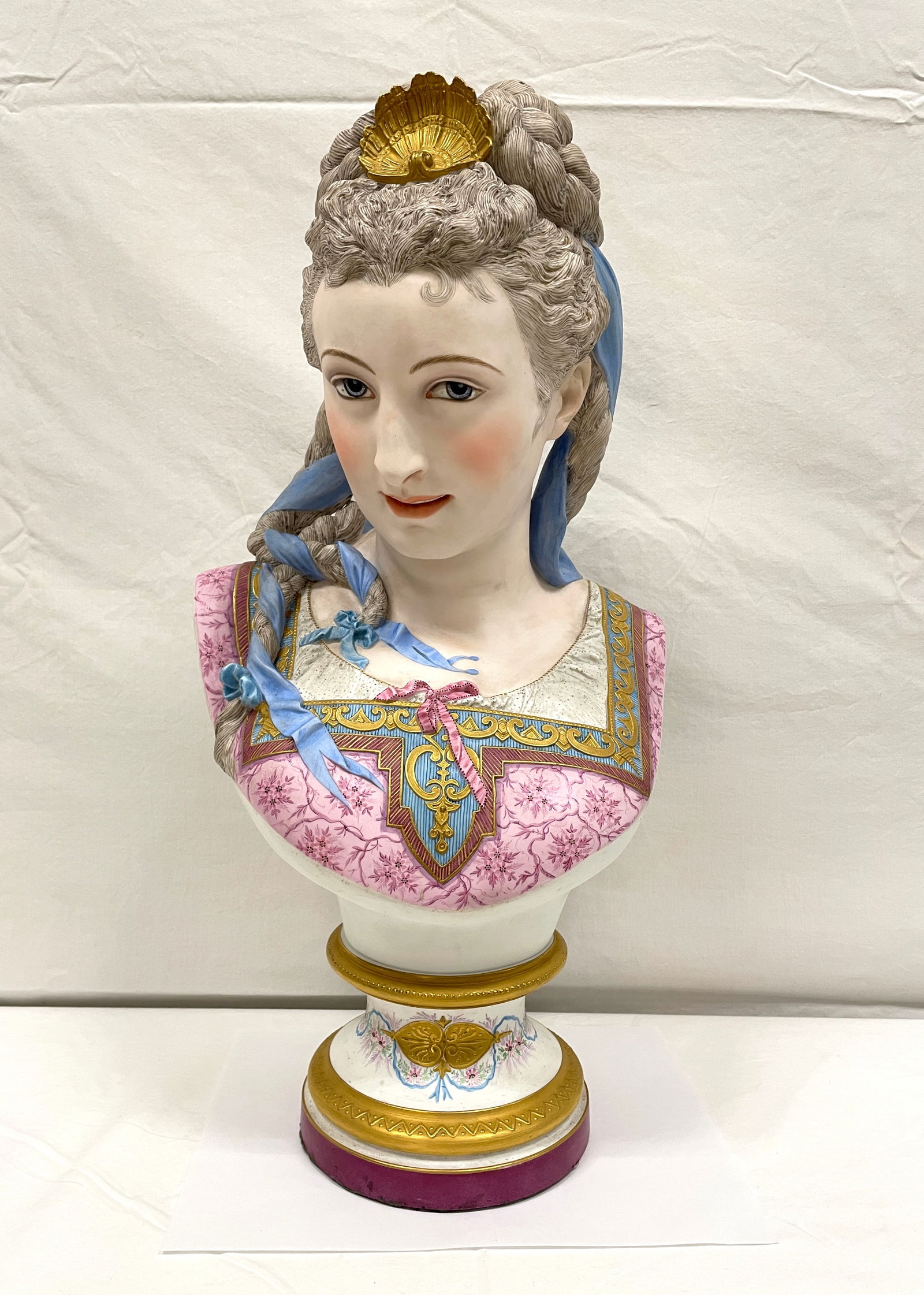 Antique Albert Carrier-Belleuse Porcelain Bust c. Late 19th C. (1 of 11)