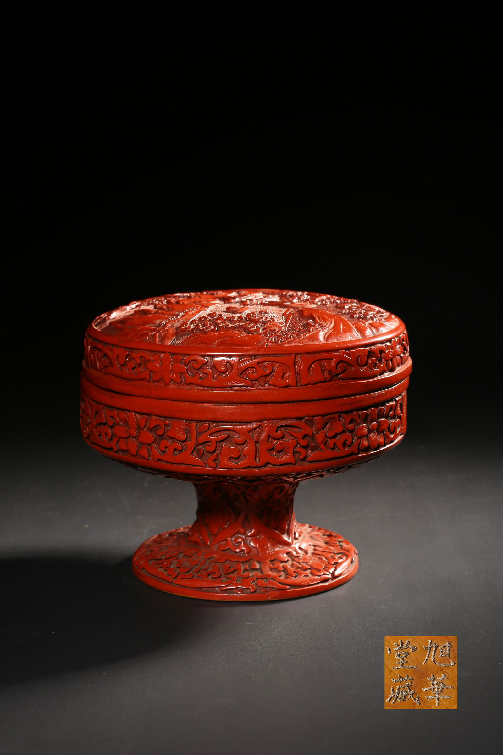 A CARVED CINNABAR LACQUER BOX ,QING DYNASTY (1 of 4)