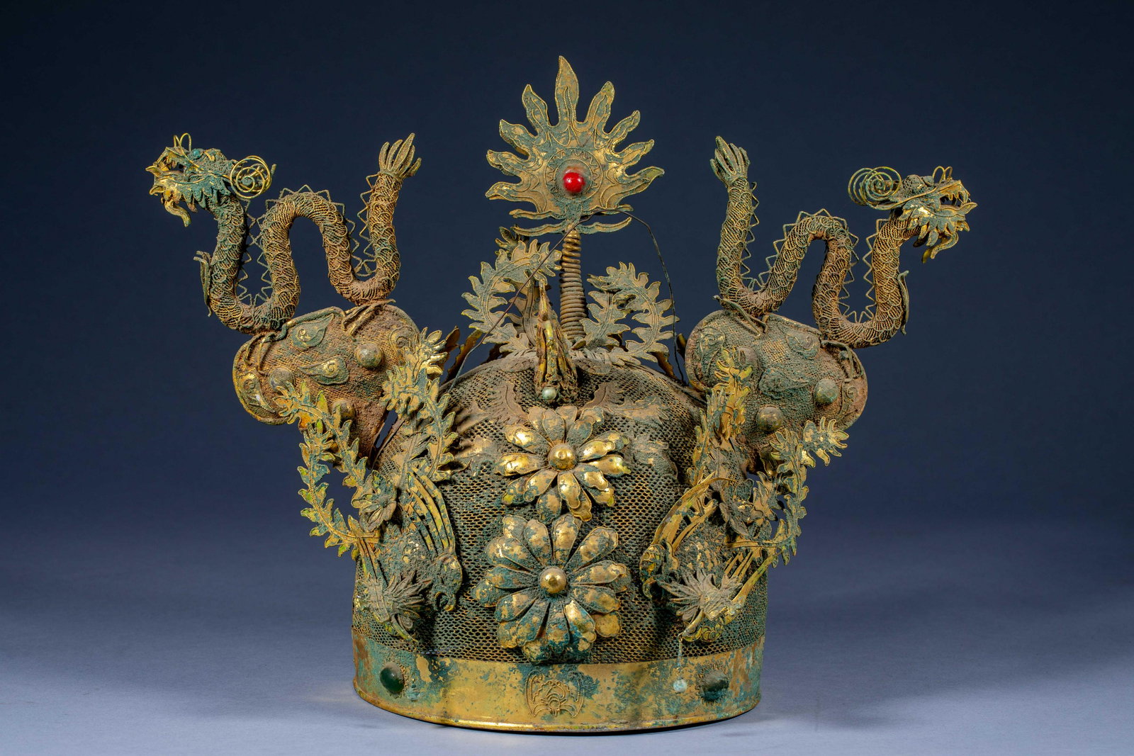 Ancient Chinese filigree dragon crown (1 of 9)