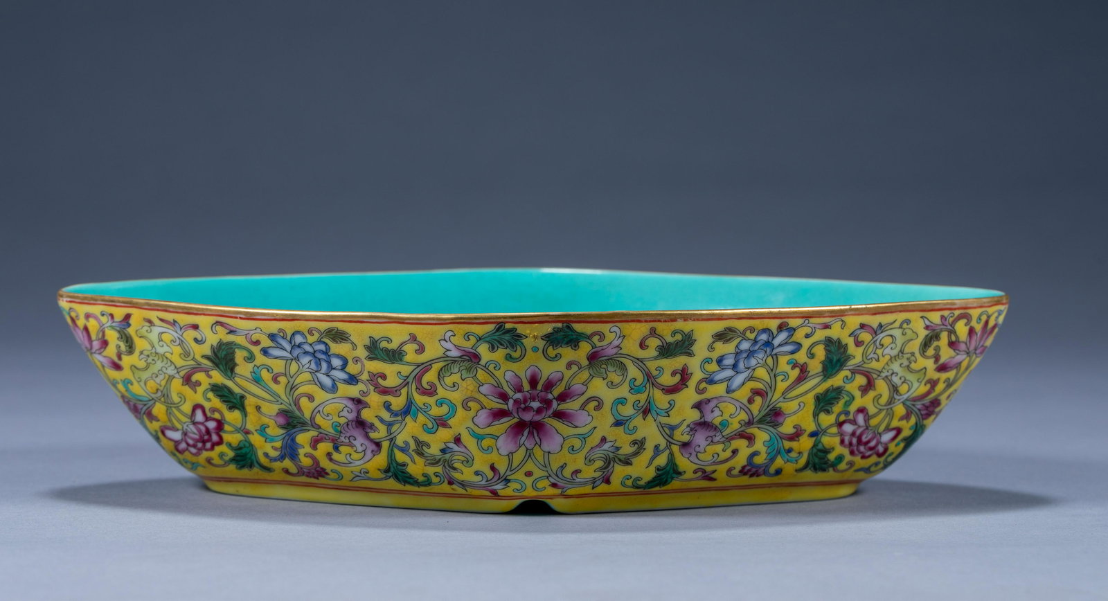 Chinese Qing Dynasty Yongzheng style pastel painted gold ingot pen wash (1 of 6)