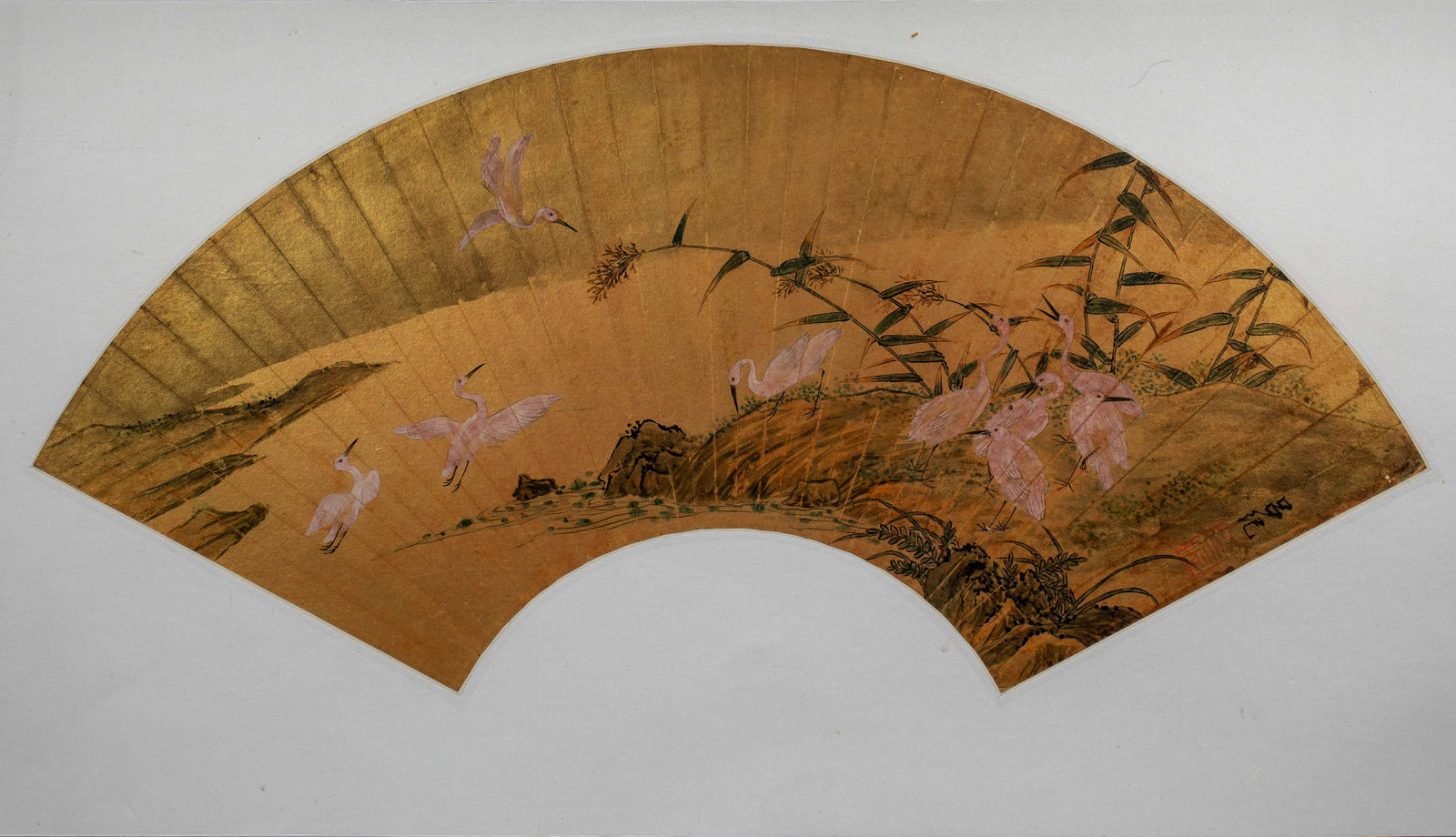 Ancient Chinese Luji Crane Fan (1 of 8)
