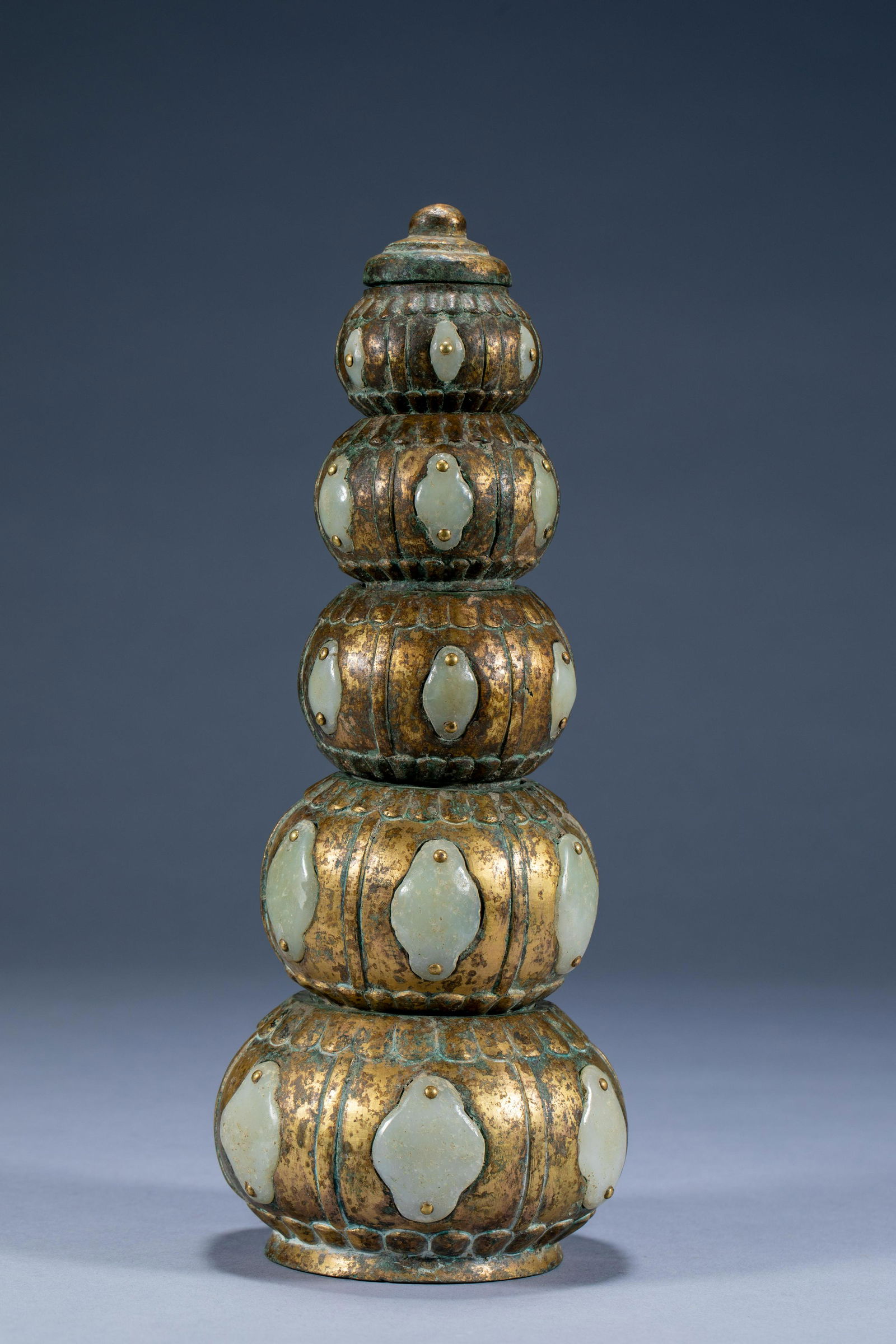Ancient Chinese gilt inlaid jade stupa (1 of 7)