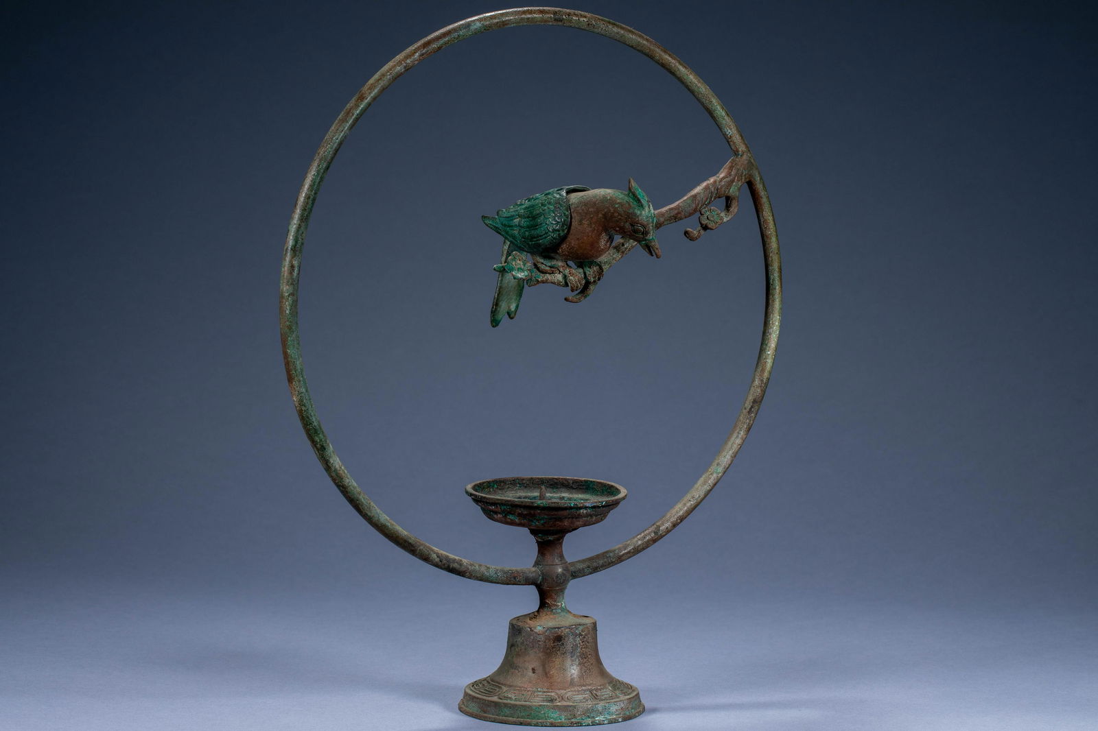 Ancient Chinese Happy Browsing Copper Oil Lamp (1 of 7)