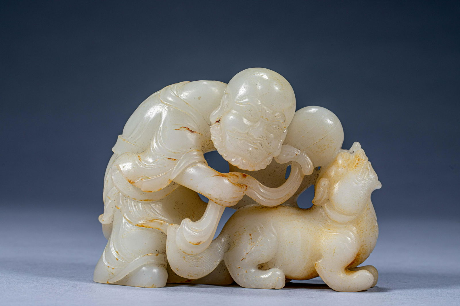 Ancient Chinese Hetian Jade Arhat Statue (1 of 8)