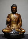 Gilded Blue Stone Buddha Sitting Statue