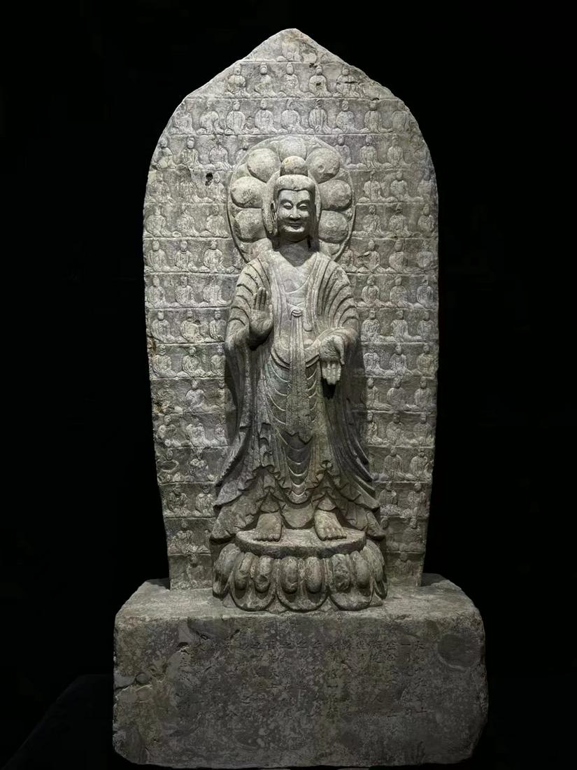 Before the Ming Dynasty, the standing statue of carrying the Thousand Buddhas and the Blue Stone (1 of 9)