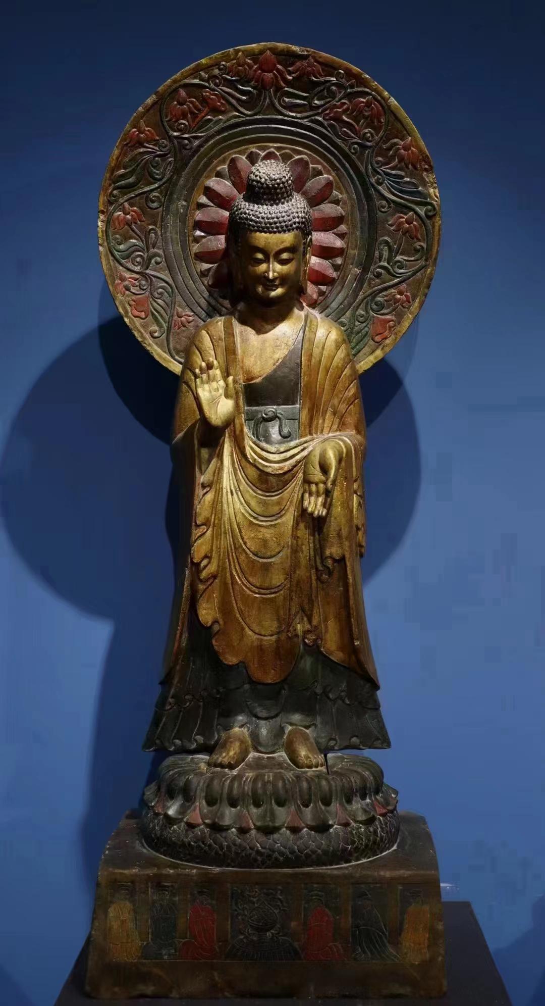 BeforetheMingDynasty,bluestonegildedgoldpaintedb (1 of 9)