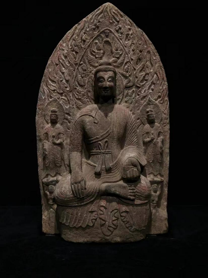 BeforetheMingDynasty,sandstonebacklitBuddhastatu (1 of 9)