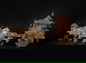 Crystal horse drawn silver gilded carriage