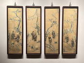 A Set of Eight Immortal Figures in Qing Dynasty Suzhou Embroidery