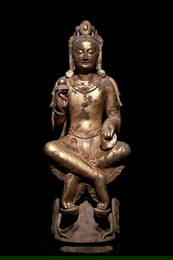 Gold-covered Bodhisattvas in Northern Qi