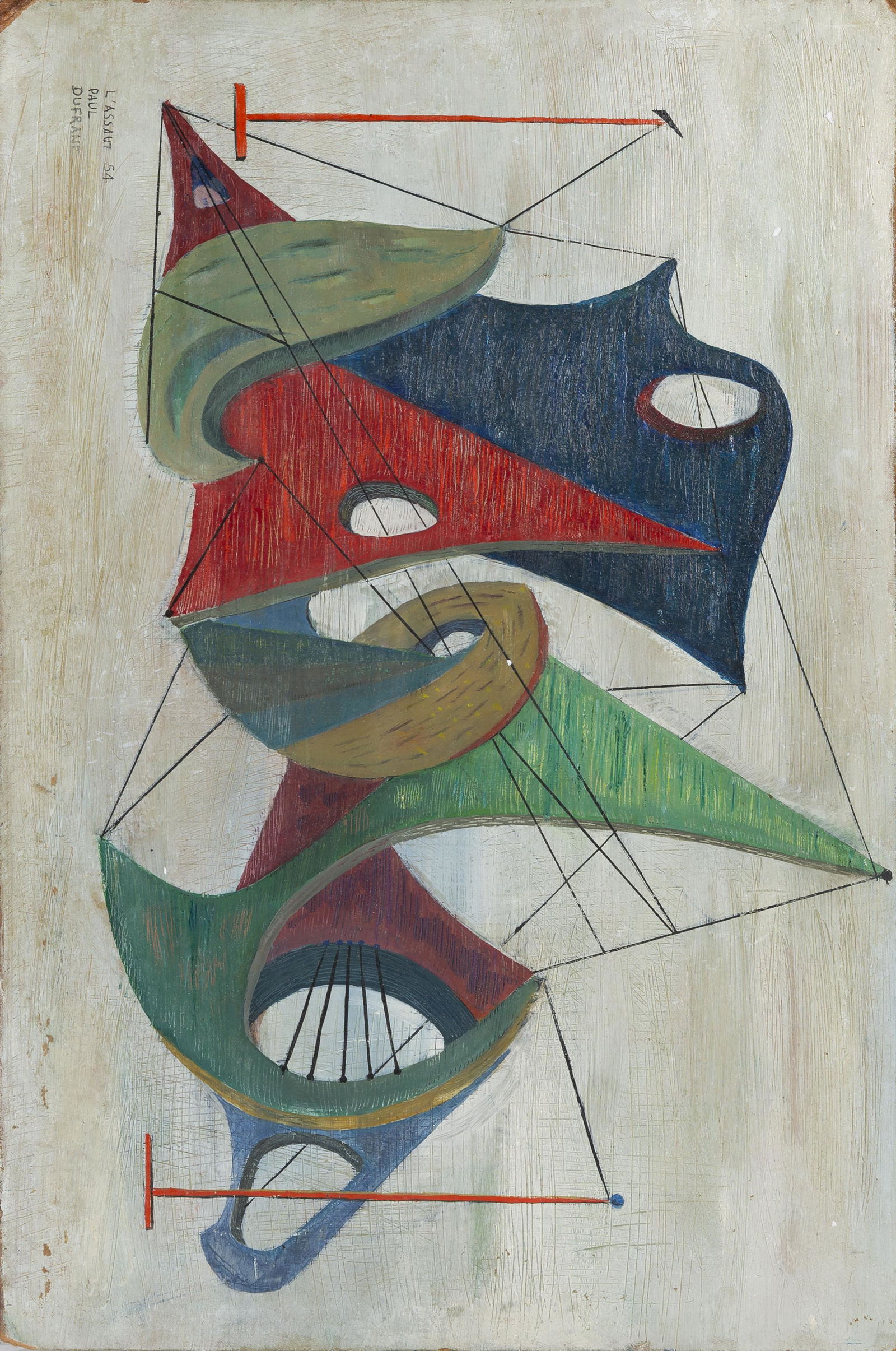 I'm coming.: No frame, Signature:L"ASSAUTT 54 PAUL DUFRANE,lower left corner Good appearance L'assaut 1954,panel oil painting,size 37.5 ¡Á 25 cm. Paul DiFran,artist or producer(1922-1999).Provance:Maison Jules V