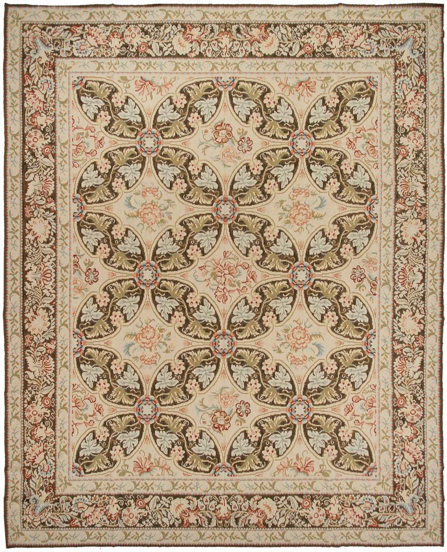 Sothebys 13x16 Vintage Bessarabian Kelim Rug Flatwoven Arts & Crafts Ivory (1 of 6)