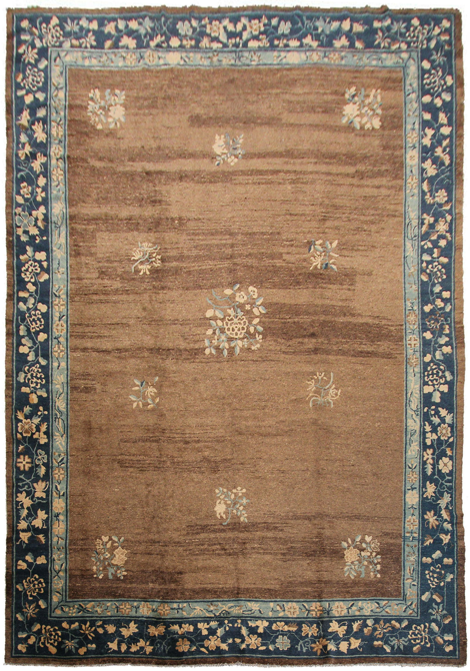 Antique Peking Chinese Rug Art Deco 9x12 Quality Rug 264cm x 348cm Brown C.1890 (1 of 5)