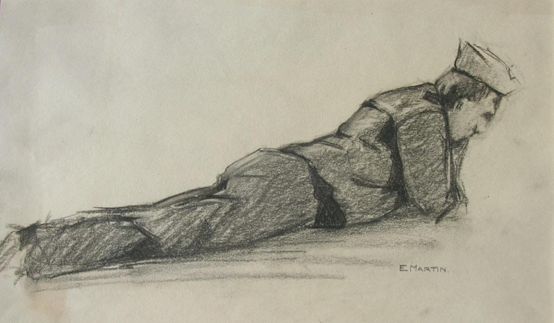 Martin "WW II Sailor" in charcoal (1 of 3)
