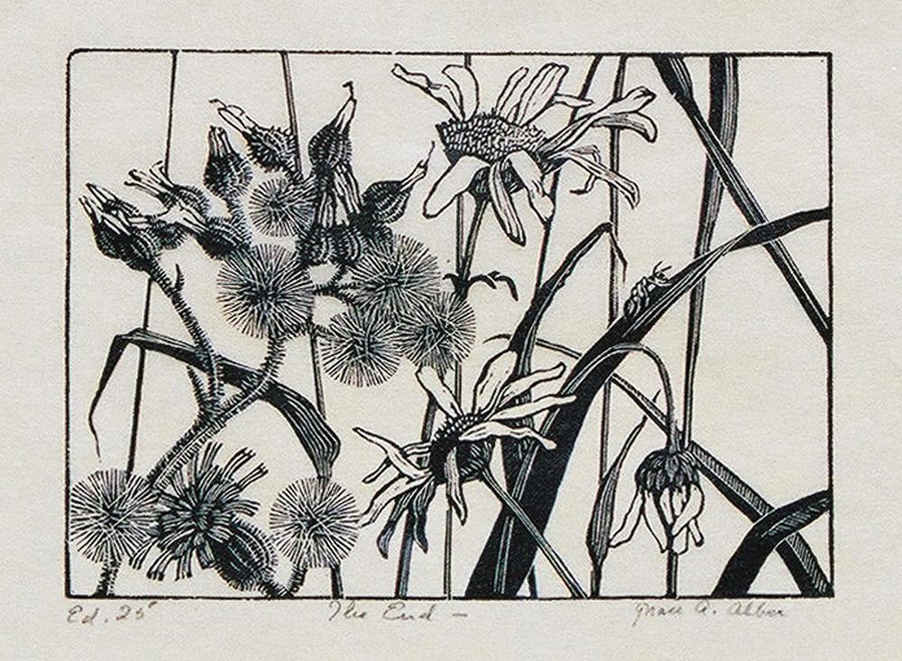 Grace Albee wood engraving "The End", 1930 (1 of 5)