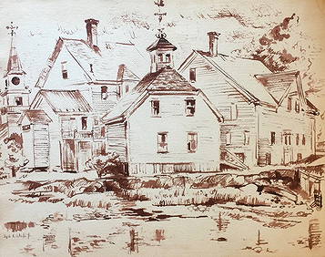 RoMilo Kendall Winter drawing of Maine vista (1 of 3)