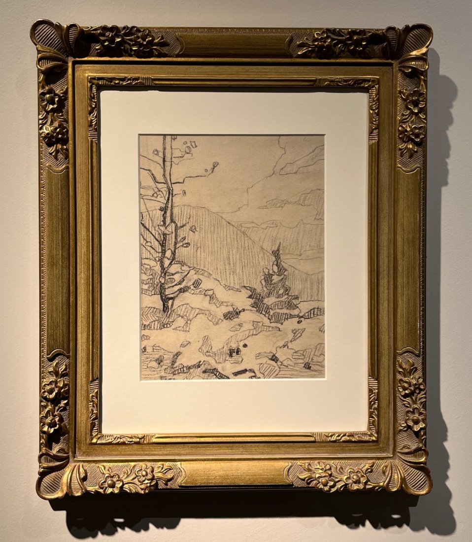 Original White Mountain artist school drawing by Eliza Gardiner for woodblock Passaconaway #3 (1 of 5)