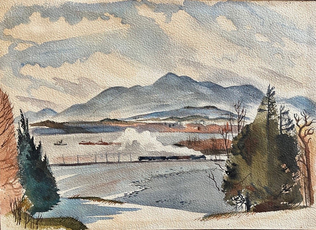 Train Travel across a Snowy Mountainous Landscape by Milo Winter (1 of 4)