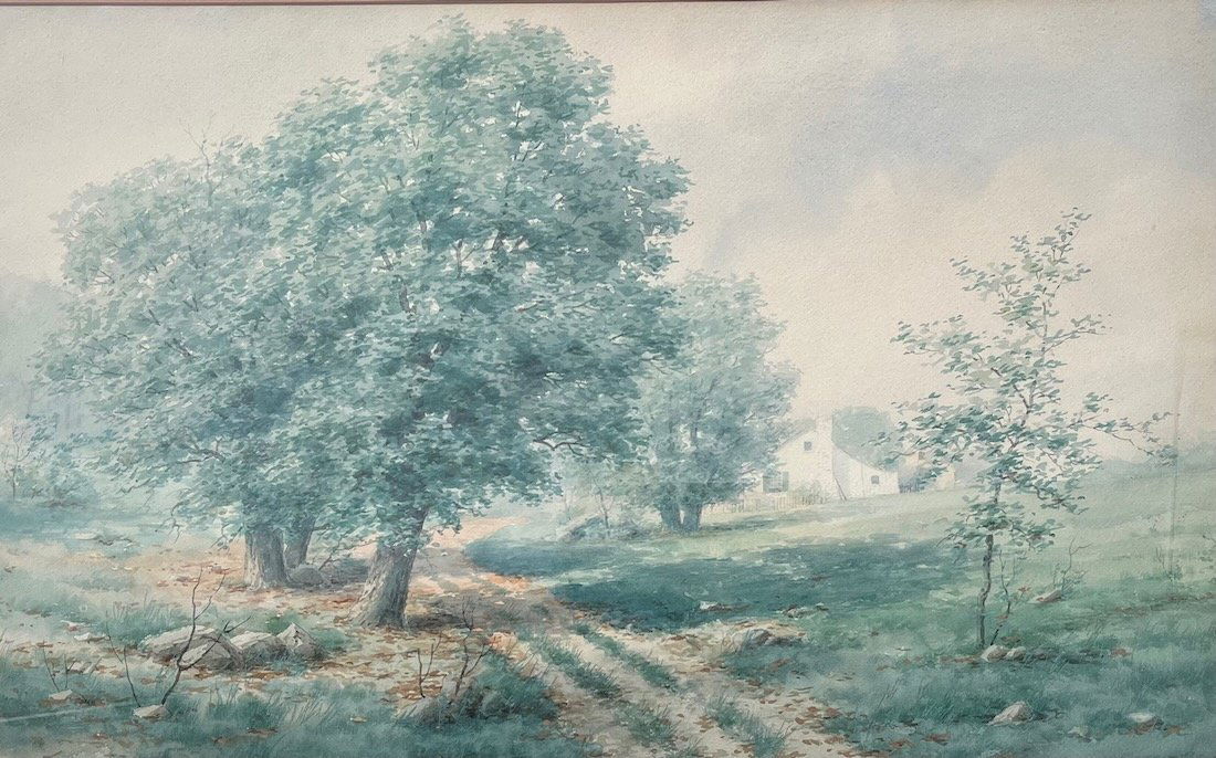 19th Century landscape - "Roundhill, Virginia, Country Road" by Lamasure (1 of 3)