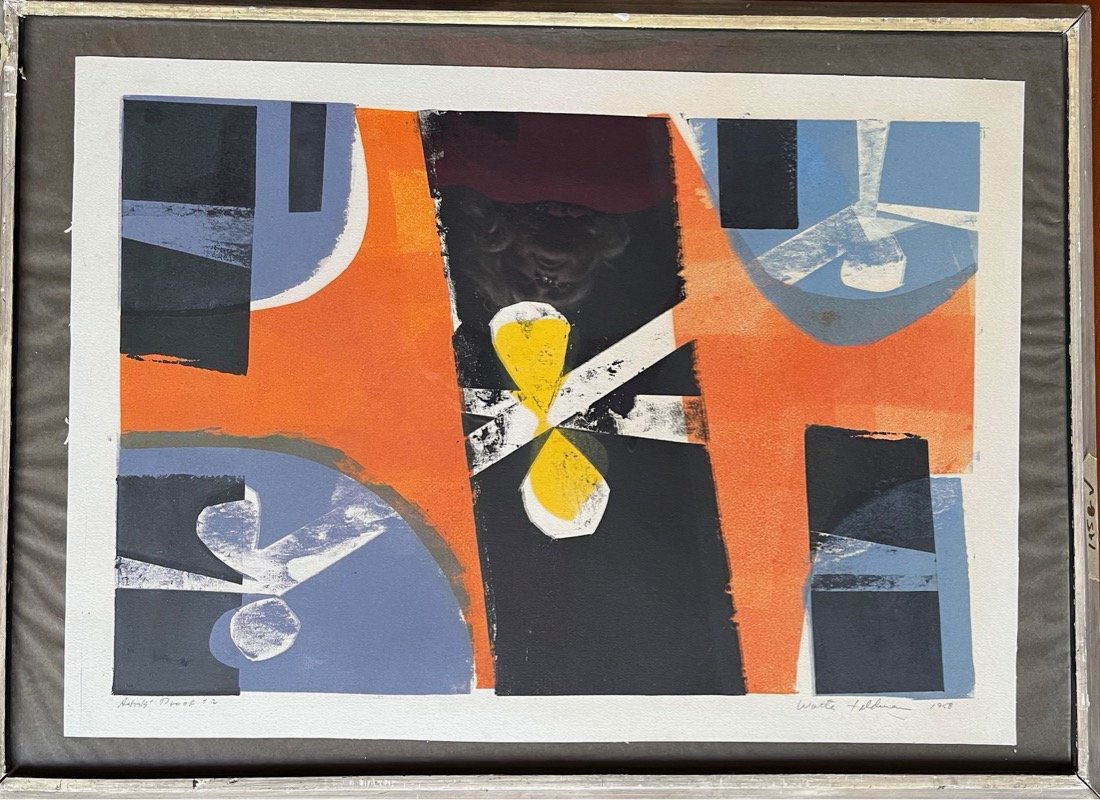 Modernist W. Feldman, 1958 Colorful Collage Print (1 of 7)