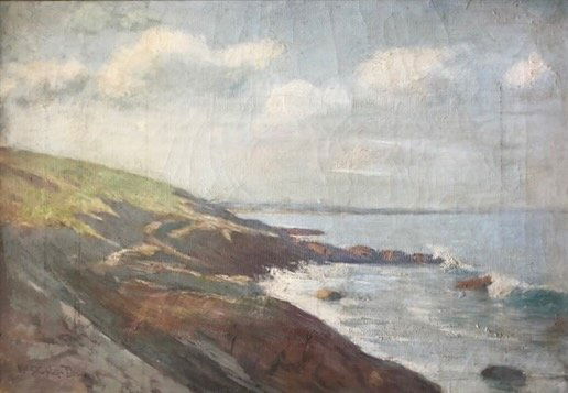 Providence School artist: Unusual coastal RI scene by W.S. Drown (1 of 4)