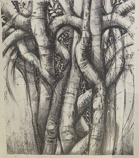 1998 Web of Berlin Tree Branches by African American printmaker J. Norman (1 of 5)