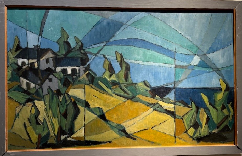 Cubist Shoreline Scene by Swedish Modernist (1 of 5)