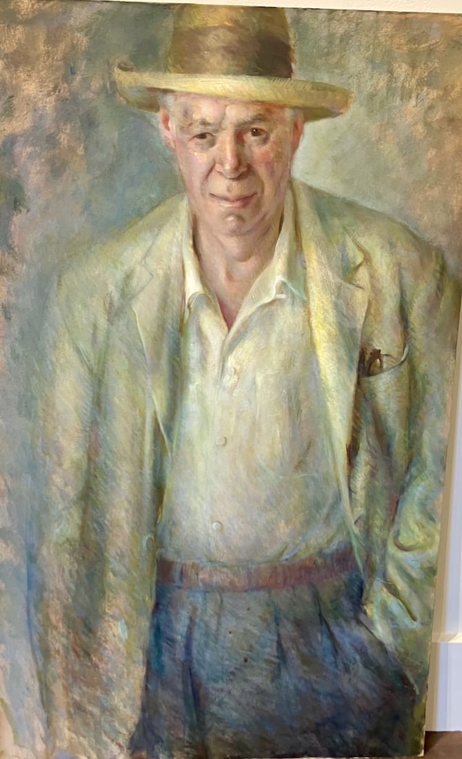 Louise Marianetti- Portrait of a early Silver Screen Star: Louise Marianetti (1916-2009). Tempera on board. Unsigned. Dimensions: 36" x 22". Unframed.Marianetti married Everett Marshall (1901-1965) when the actor was 49 years of age. Marshall sang baritone at