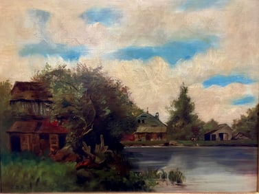 19th Century Landscape signed E.M.B.