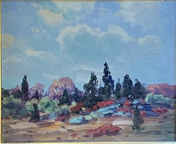 New England landscape by Providence School artist