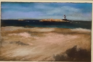 Sakonnet Lighthouse by New England artist Lee Dimeo
