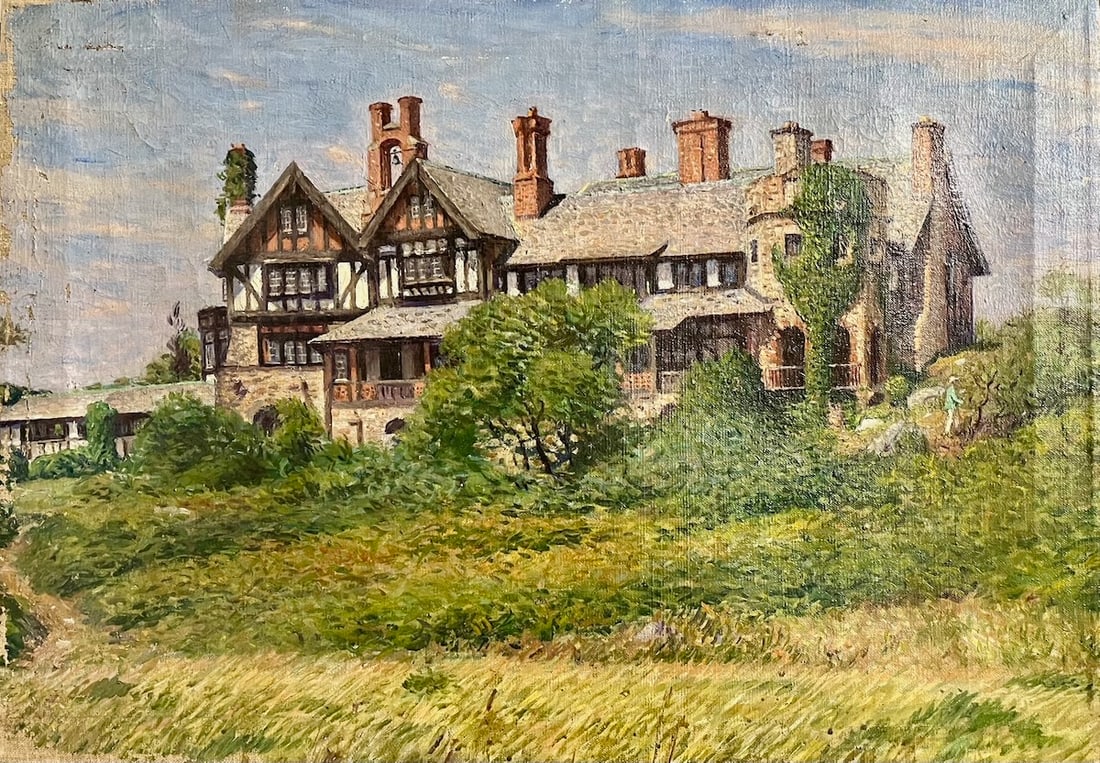 The Allure of Watch Hill: Artist: Stephen Macomber (1889-1983). Title: The Timbers, Watch Hill, RI. Oil on canvas. Signed lower right. Dimensions: 17" x 24". Unframed. Provenance: Descendants of the artist.Rhode Island artist