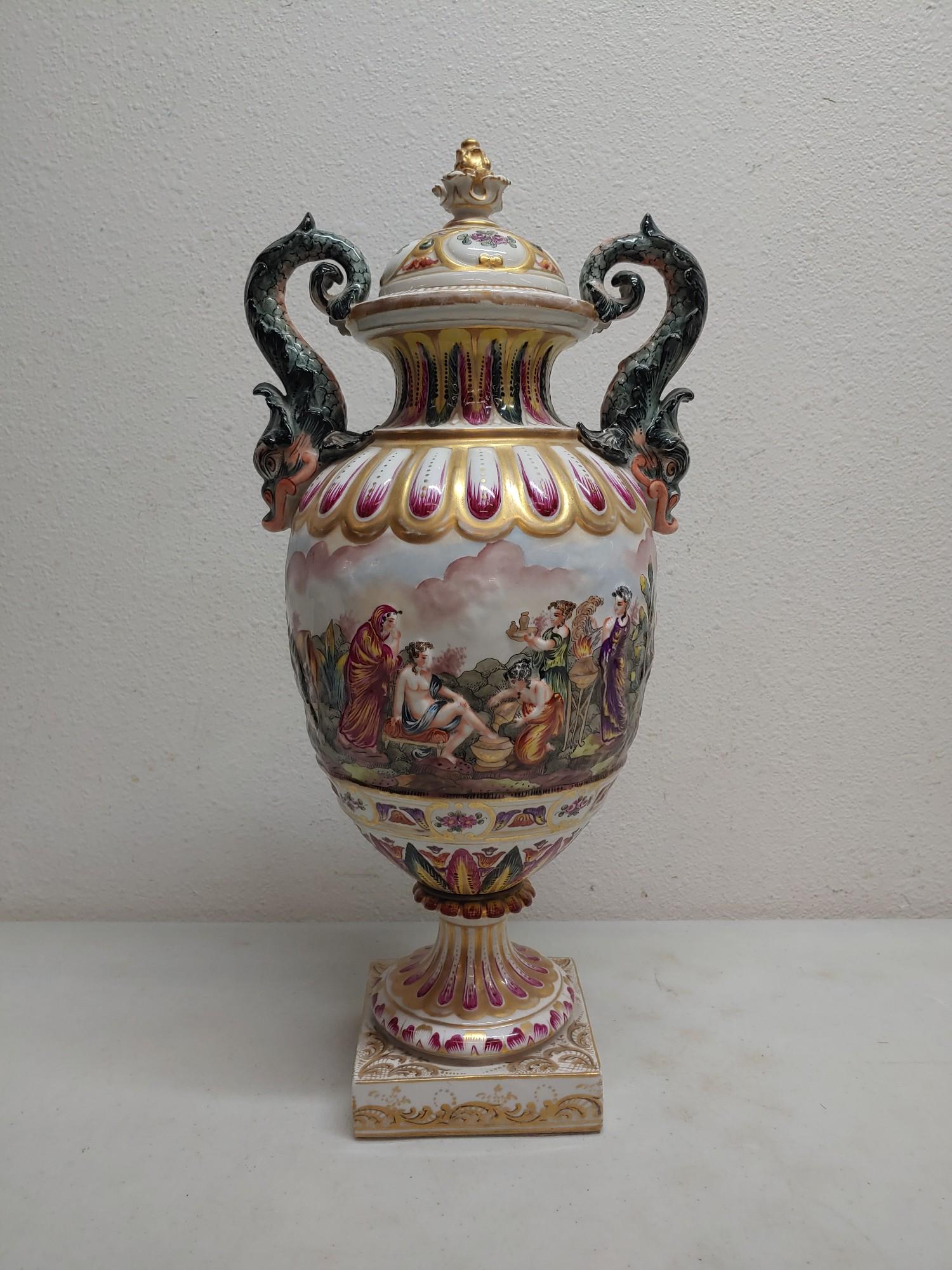 French Capodimonte 18" Lidded Urn (1 of 12)
