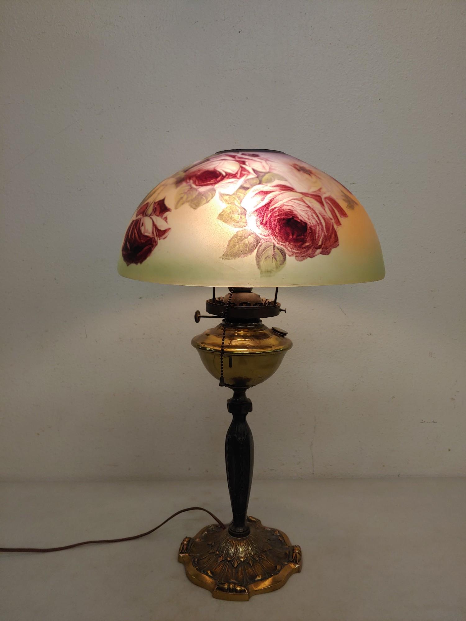 PLB & CO Reverse Painted Lamp Brass Base (1 of 17)