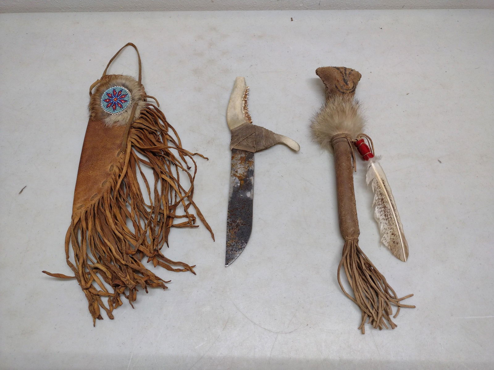 Native American Knife, Sheeth and Ceremonial Piece (1 of 11)