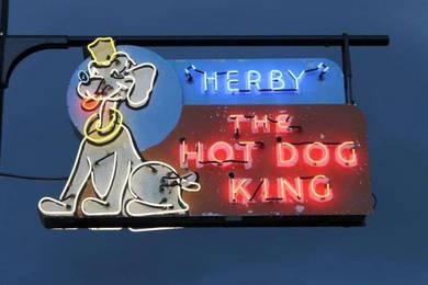 DST Herby The Hot Dog King Motion Neon Sign