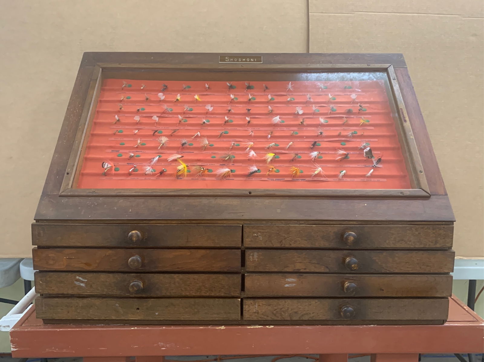 Wooden Fly Cabinet Display (1 of 7)