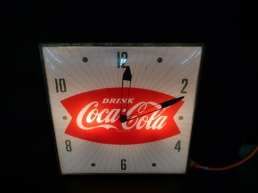 PAM Coca-Cola Lighted Advertising Clock