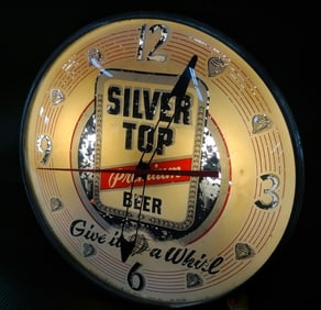 PAM Silver Top Premium Beer Advertising Clock