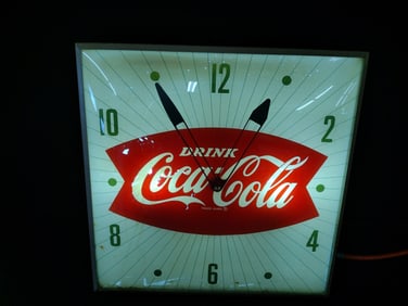 PAM Coca-Cola Lighted Advertising Clock