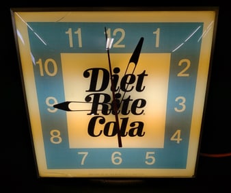 PAM Diet Rite Cola Lighted Advertising Clock