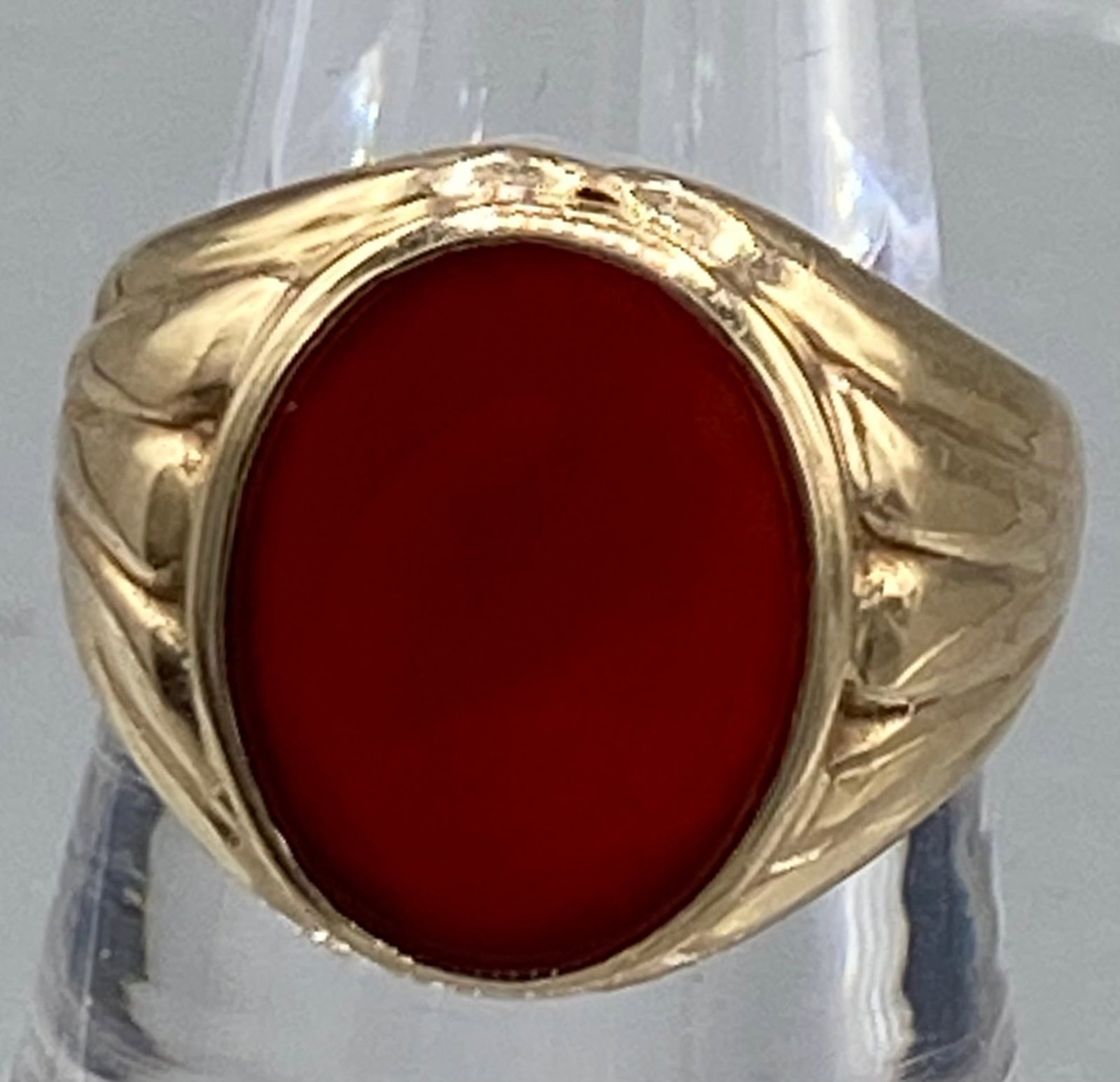 14K Men's Ring Carnelian Size 8 ¾ (1 of 3)
