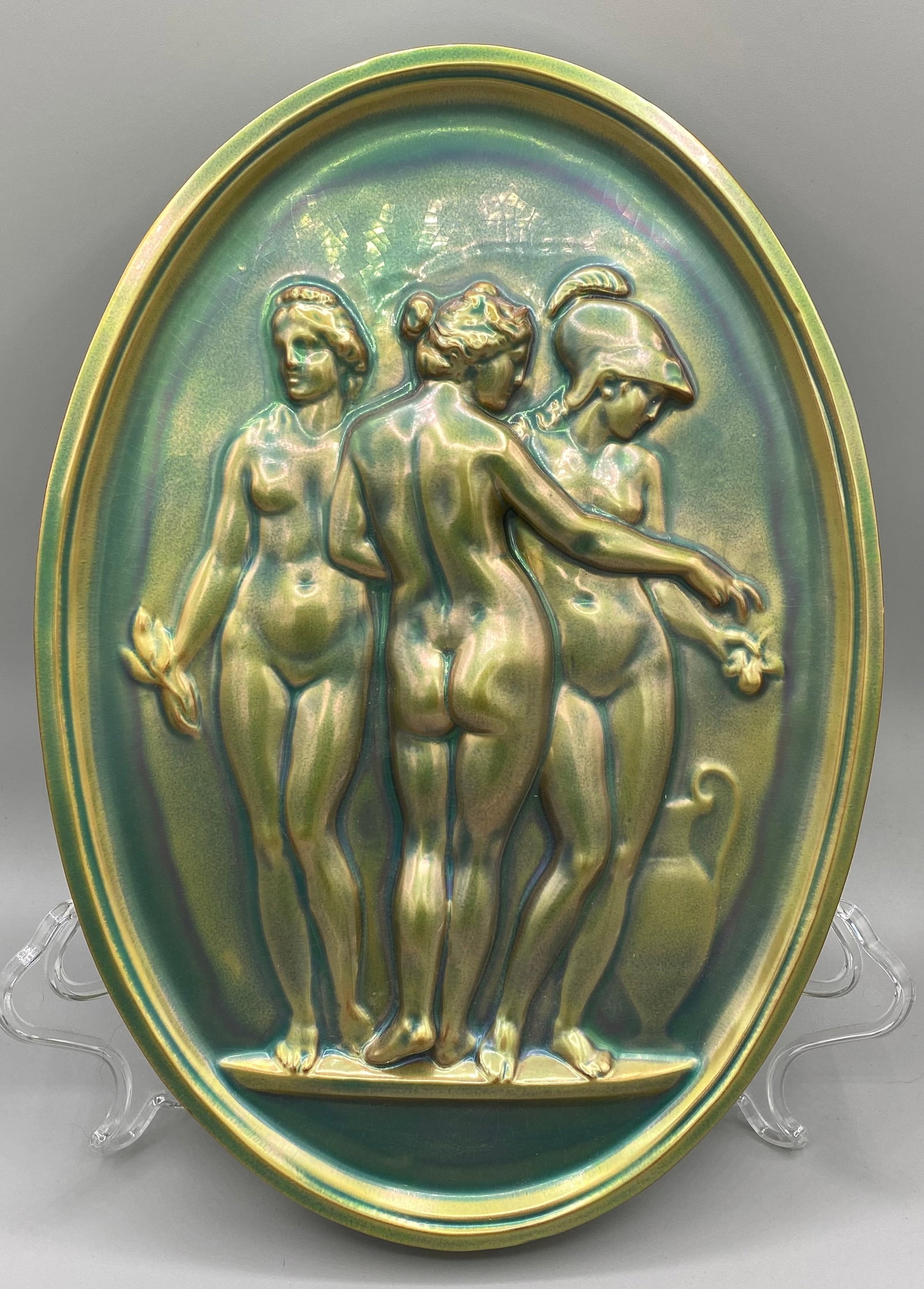 Zsolnay Hungary 3 Graces Wall Plaque (1 of 6)